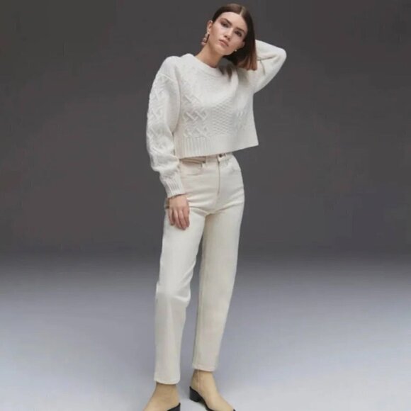 NWT Everlane The Cheeky Straight Jean in Bone - Size 30 Crop - Picture 1 of 9